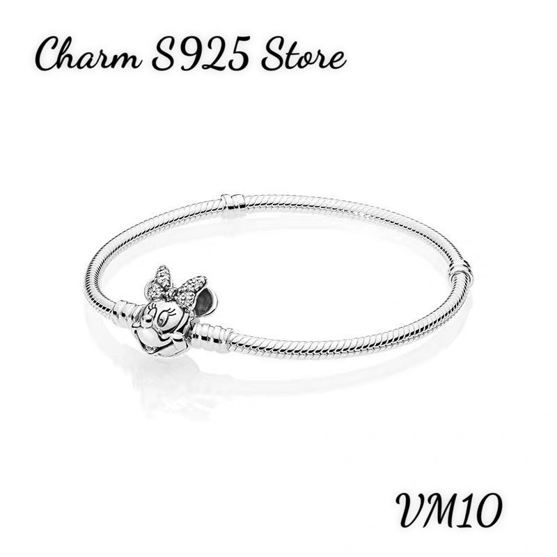 VÒNG TAY PAN ALE MỀM KHOÁ HÌNH MICKEY BẠC S925 THUẦN KHIẾT HÀNG CAO CẤP