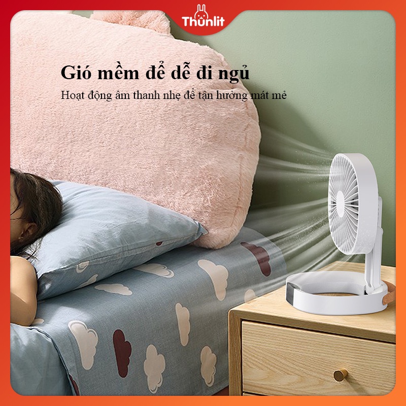 Quạt sạc ngoài trời Thunlit USB 2000mah treo và quạt có thể gập lại với gió mạnh