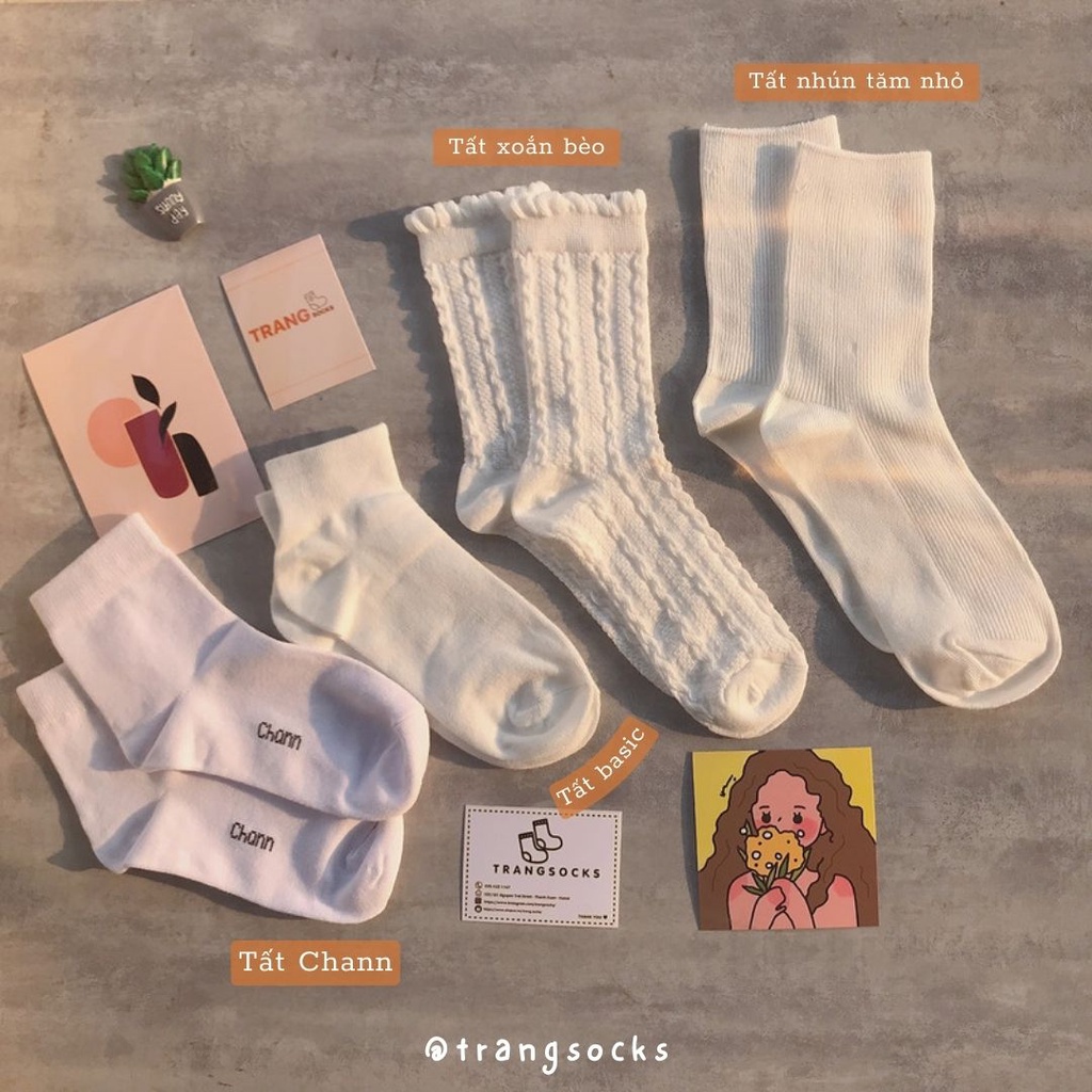 Tất tone màu trắng nhiều kiểu - Trang Socks