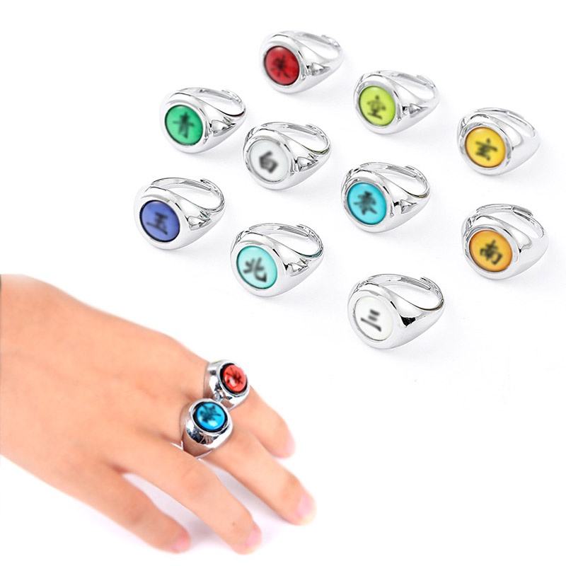 Nhẫn phong cách anime Akatsuki Itachi Pain Orojimaru Zhu nhiều màu tùy chọn cho nam nữ