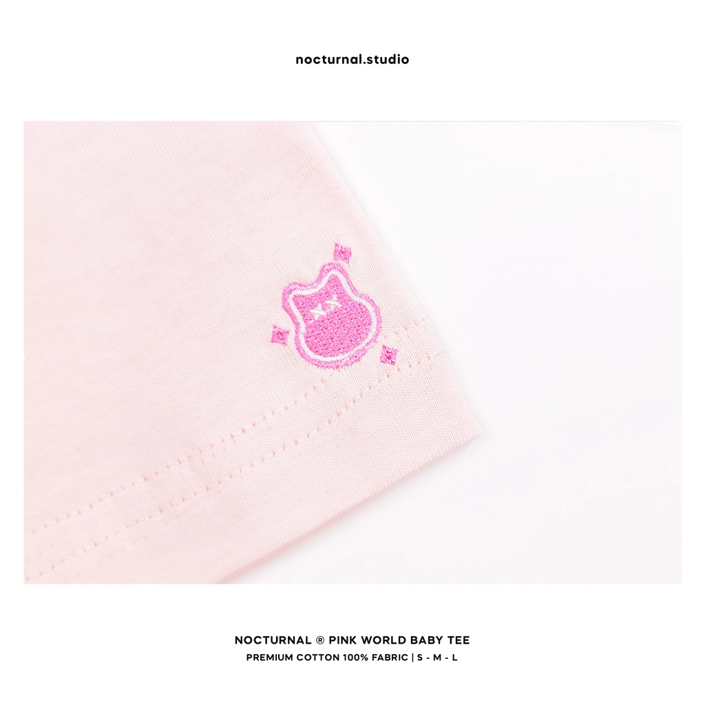 Áo Thun Baby Tee NOCTURNAL Pink World Tee Cotton 100% Nam Nữ Unisex Local Brand
