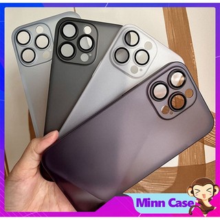 Ốp điện thoại iphone PC siêu mỏng mặt nhám kèm Lens bảo vệ camera cho ip 14 13 11 Pro MAX 14 Plus 12 Pro MAX MinnCase