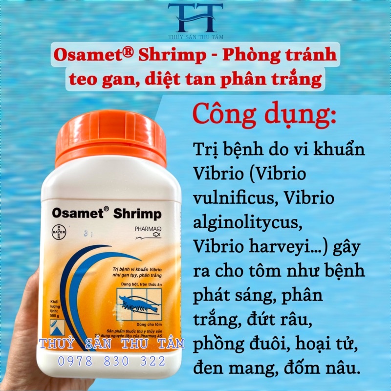 OSAMET Elanco - dùng cho tôm. Chuyên về gan, tuỵ, phân trắng.