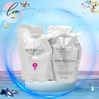 Cặp thuốc duỗi, uốn tóc , dập tóc , ép tóc loreal x-tenso moisturist 400ml x 2