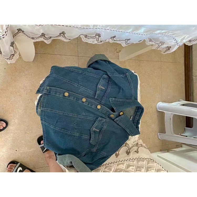 Áo Khoác Denim Dáng Ngắn Thời Trang Hàn Quốc 2022