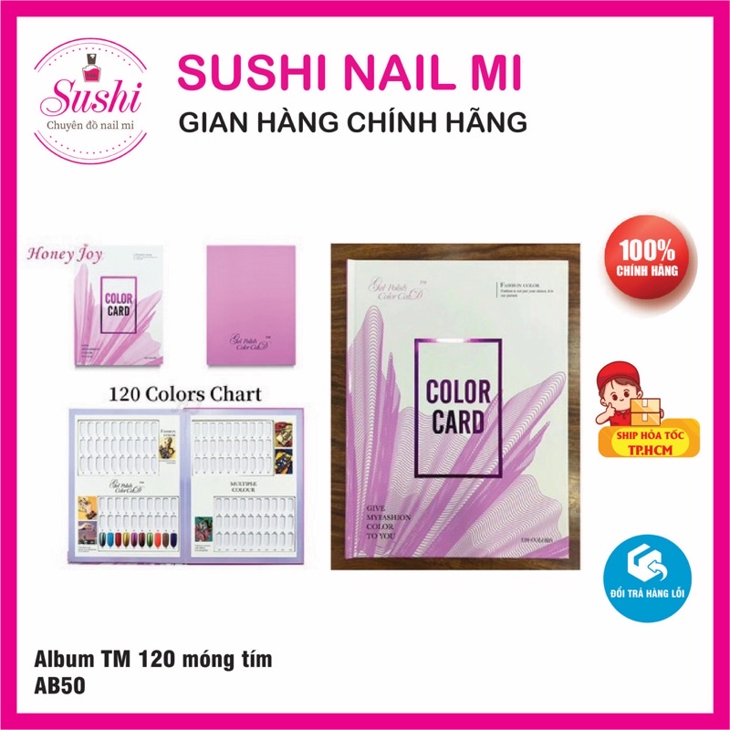 Sổ trưng móng 120 màu, album trưng màu móng mẫu nail - Sushi nail mi