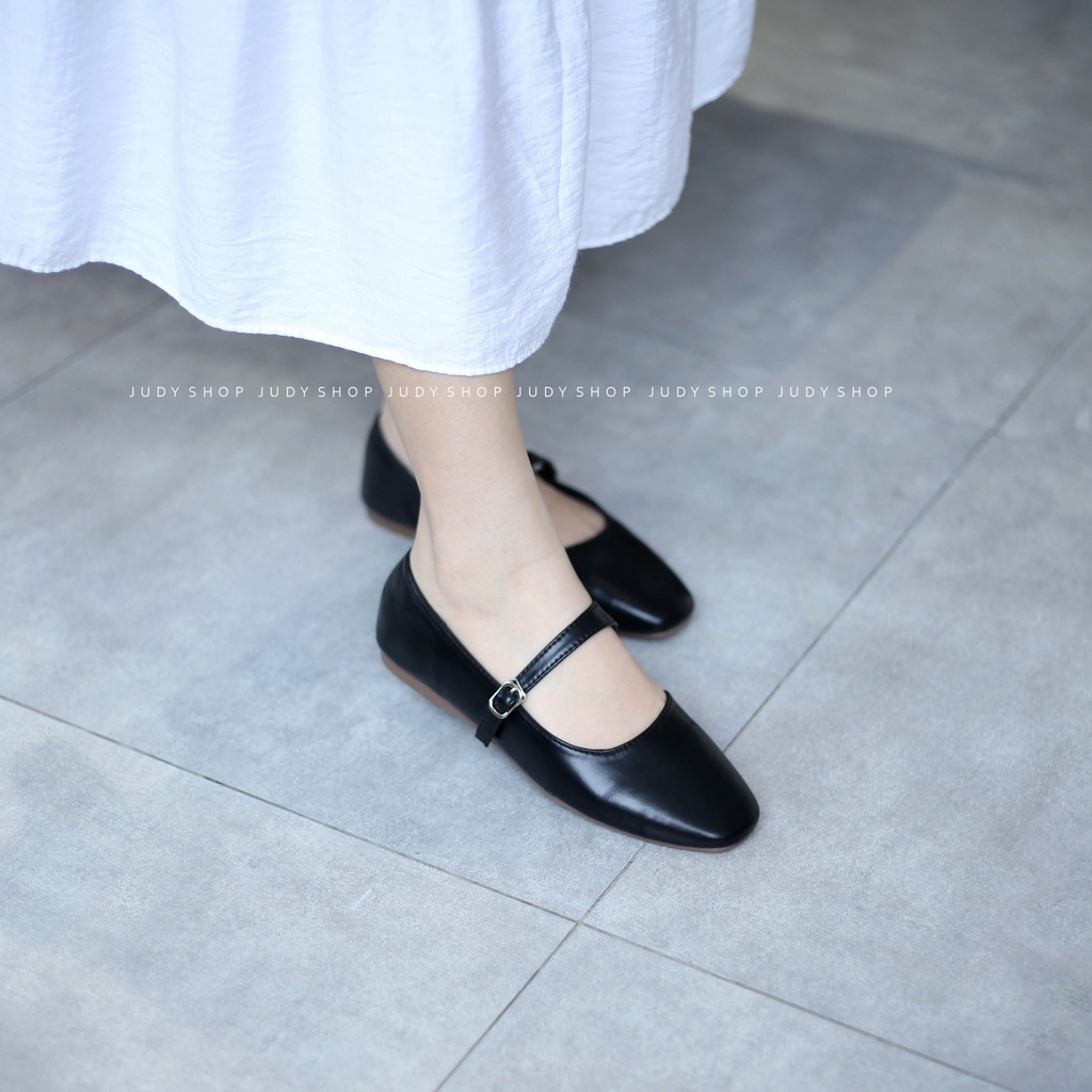 Giày Búp Bê - Giày Bệt HAPPY FEELINGS Quai Ngang Hở Sườn Da Mềm QCCC