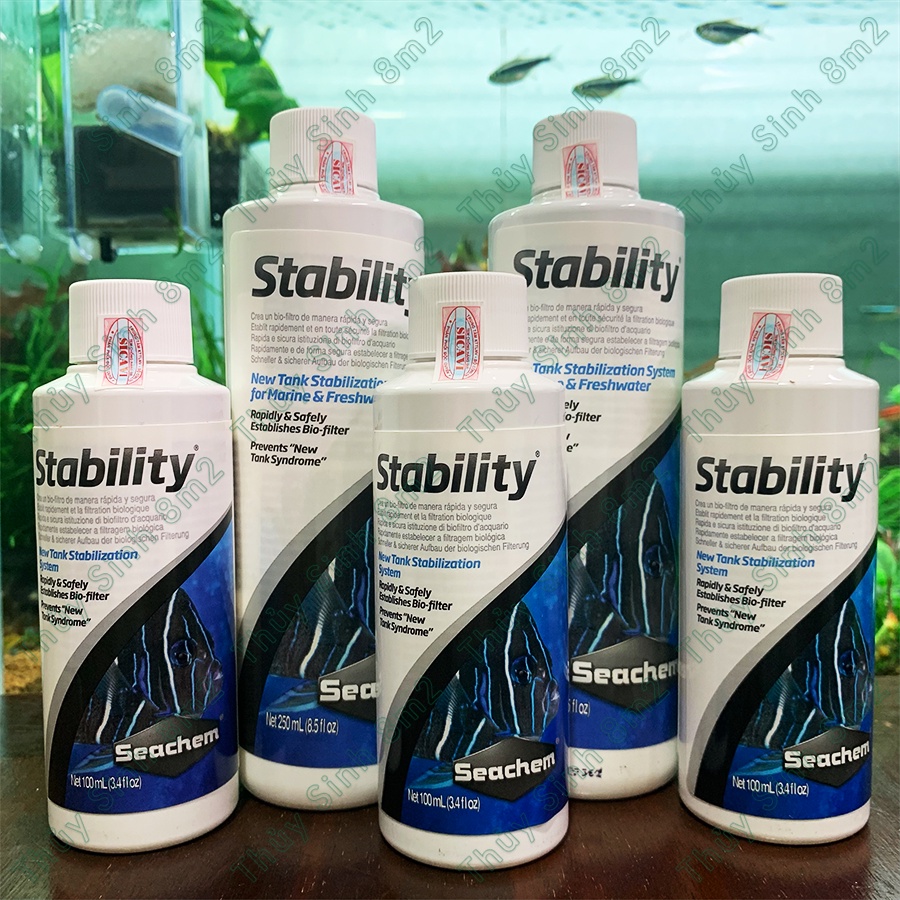 Cặp Vi Sinh SEACHEM Stability Và Pristine Cao Cấp Cho Hồ Cá, Tép Thủy Sinh | 8m2