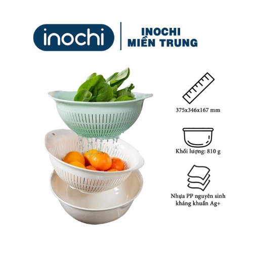 Bộ thau rổ cao cấp nhựa dày dặn, đẹp Inochi nhiều size