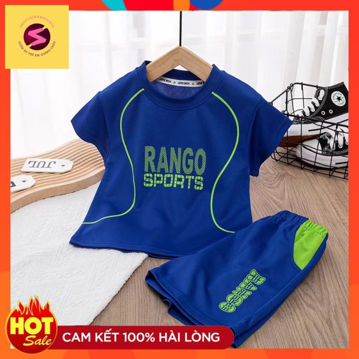 Bộ thể thao thông hơi quảng châu có túi quần bé trai bé gái siêu thoáng mát từ 9 tới 45kg