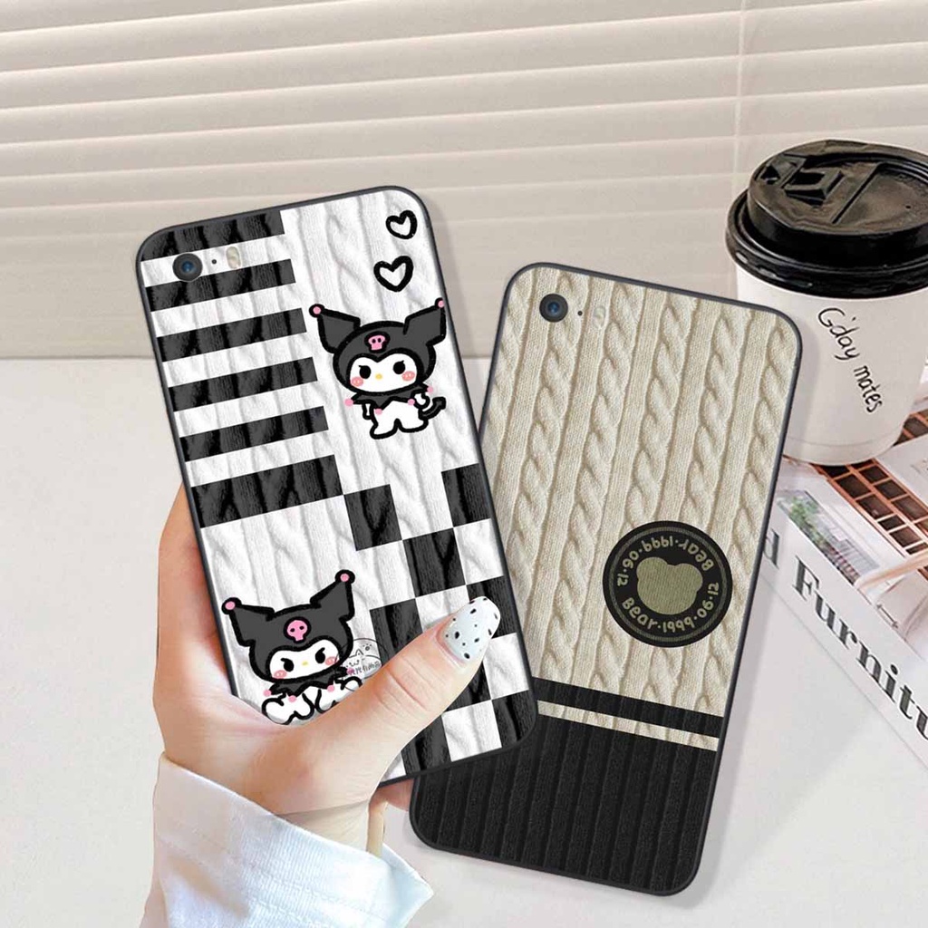 Ốp lưng Iphone 5 / 5S / 5SE in hình họa tiết len Lucky Bunny,Bear,Smile