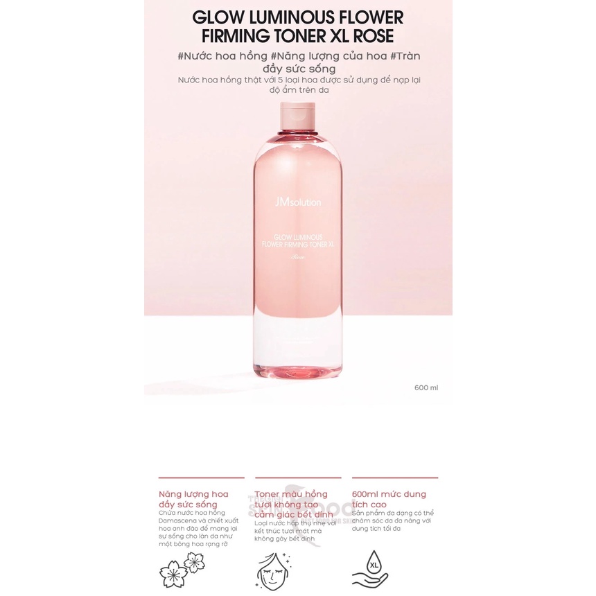 Nước Hoa Hồng Cấp Ẩm Dịu Mát JM Solution Luminous Toner XL 600ml