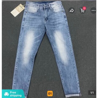 Quần jeans nam cao cấp co giãn quần bò nam màu xanh chất bò co giãn nhẹ ARYHOUSE S01