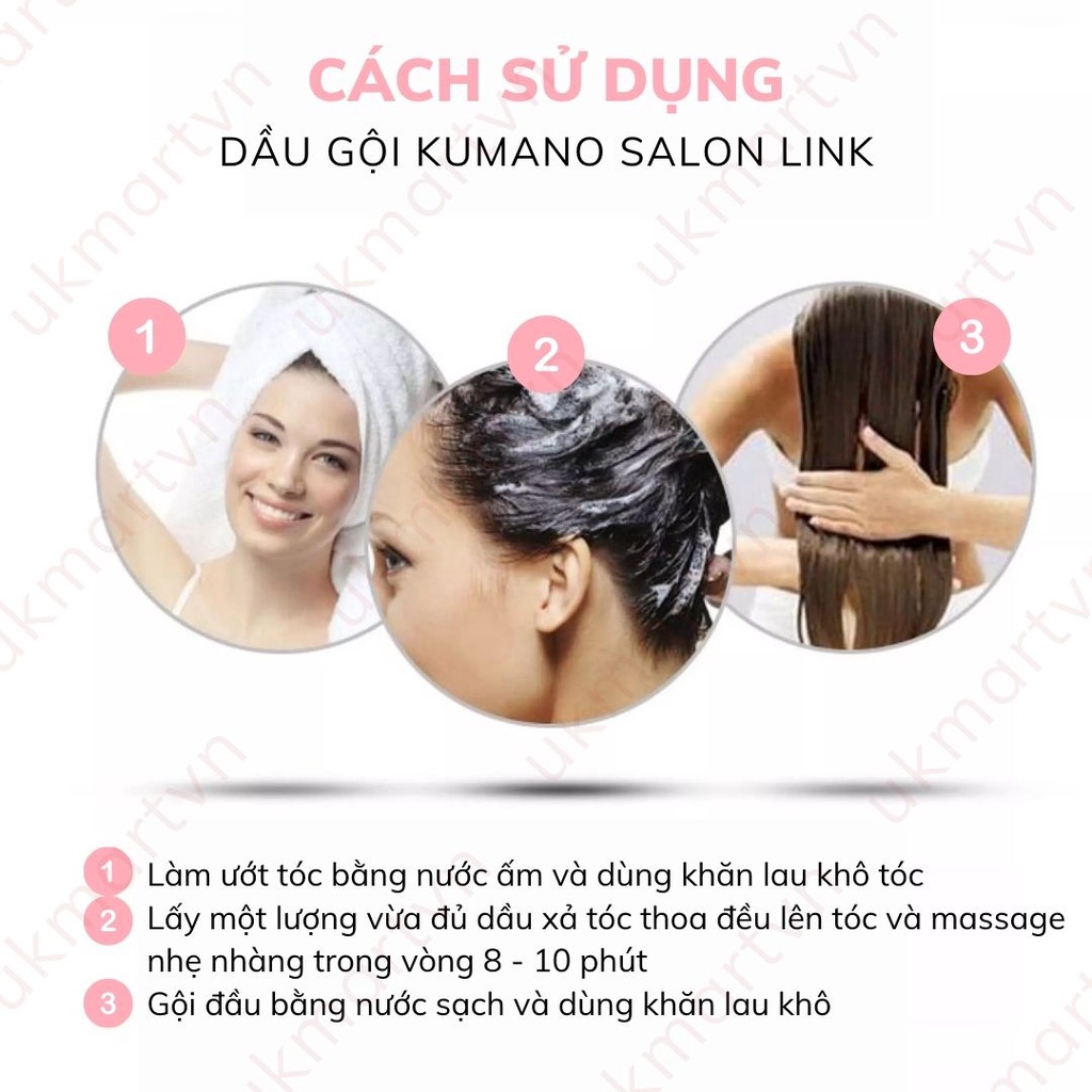 Bộ dầu gội xả Kumano Salon Link Extra 1000ml Nhật Bản cung cấp dưỡng chất giúp tóc mềm mượt