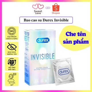 Bao cao su Durex Invisible - Bao cao su Sweet Love siêu mỏng vô hình 12 chiếc/hộp