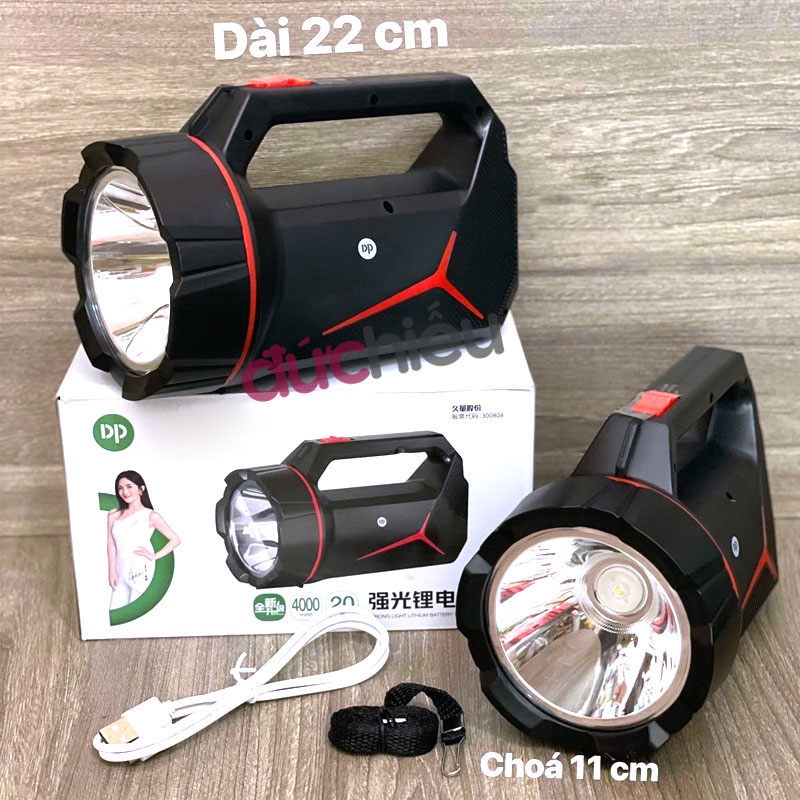 Đèn pin siêu sáng cầm tay loại to đa năng tích điện DP LED - Đức Hiếu Shop