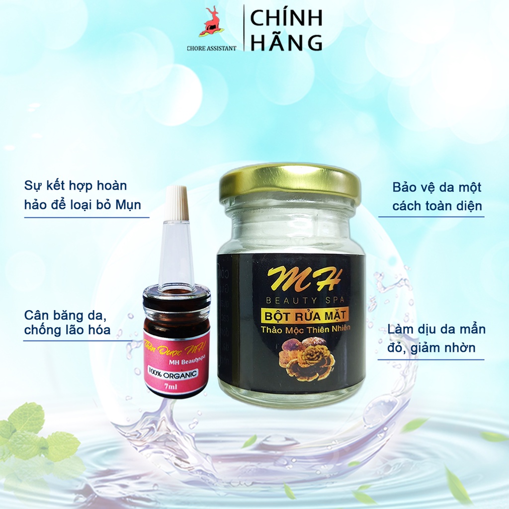 Combo bột rửa mặt-noãn thực vật MH Beauty Spa_Chính Hãng