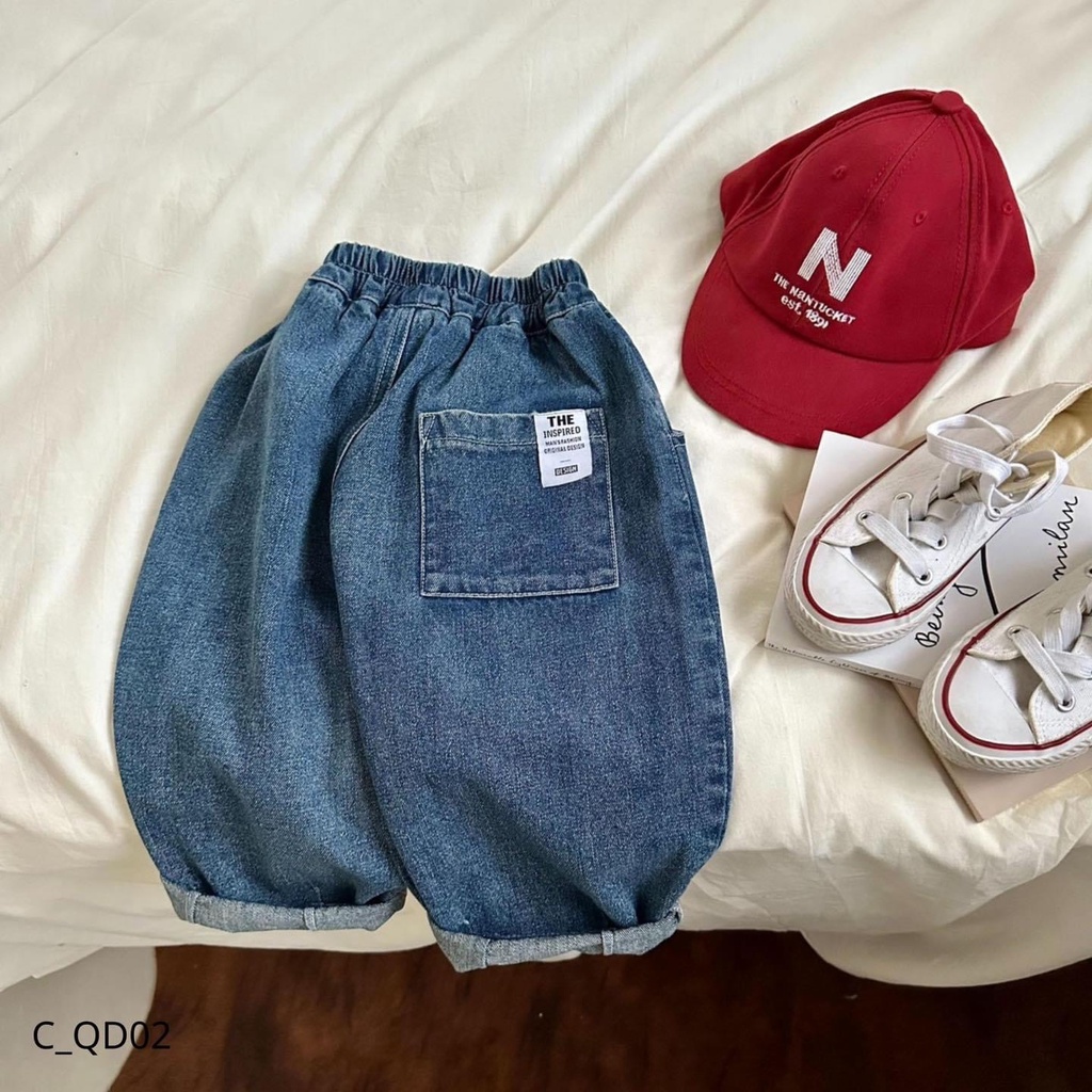 Quần jean dài cho bé trai EMBES KIDS , quần bò dài cho bé từ 11kg đến 31kg