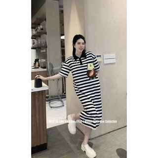 ĐẦM THUN SỌC CỔ BẺ