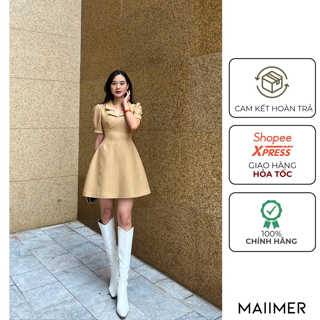Đầm nâu tây form chữ A Soara - Maiimer
