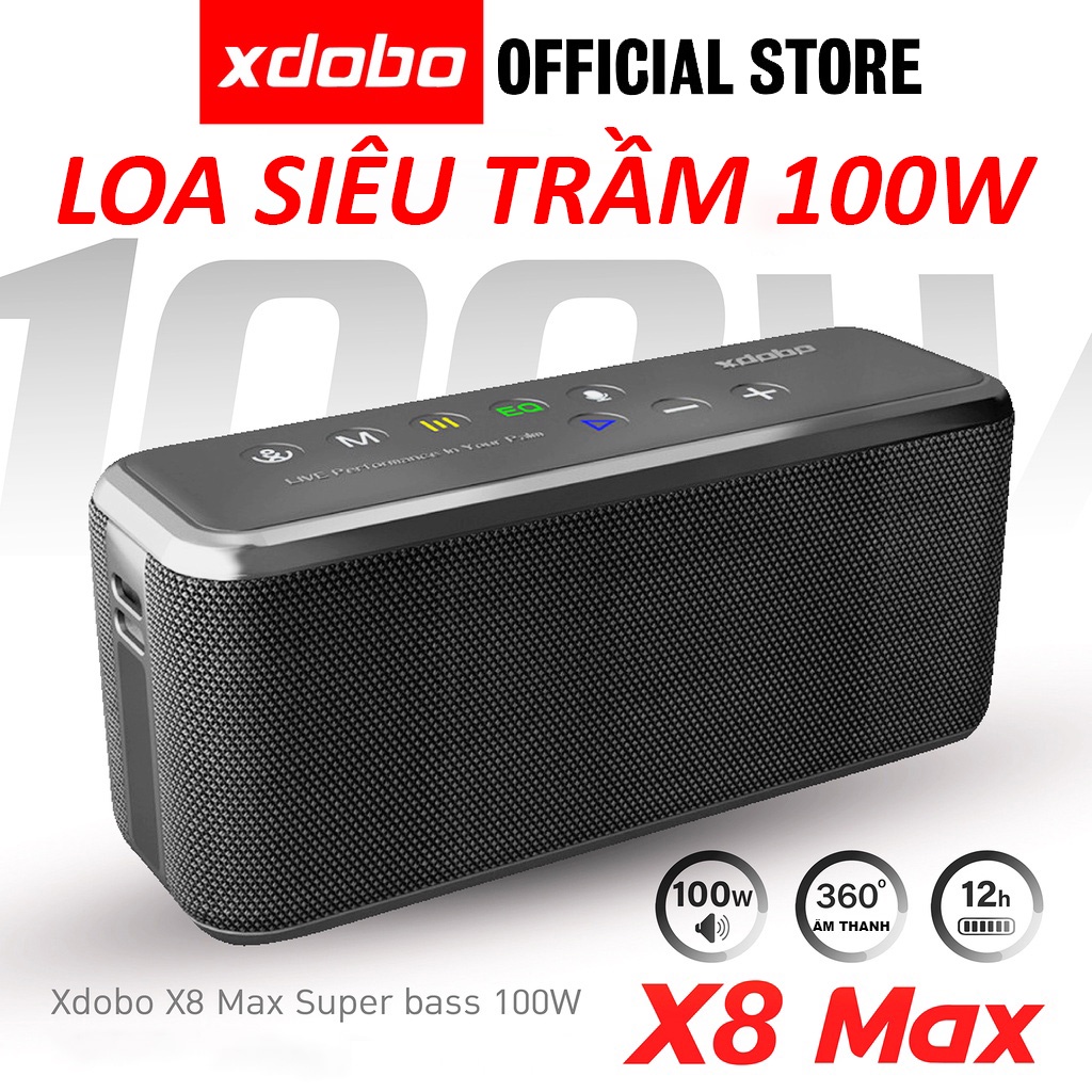Loa Bluetooth Xdobo X8 Max Công Suất 100W, Chống Nước IPX6, Hỗ Trợ Thẻ TF, USB, TWS - Bảo hành 12 tháng