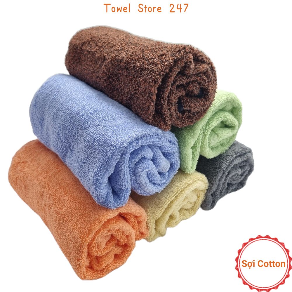 Khăn tắm gội đầu xuất Nhật dư 35x75cm 100% cotton, không ra màu, thấm hút cực tốt mềm mịn