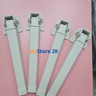 Chân bàn gấp gọn chất liệu nhựa cứng chắc chắn, có tặng kèm vít