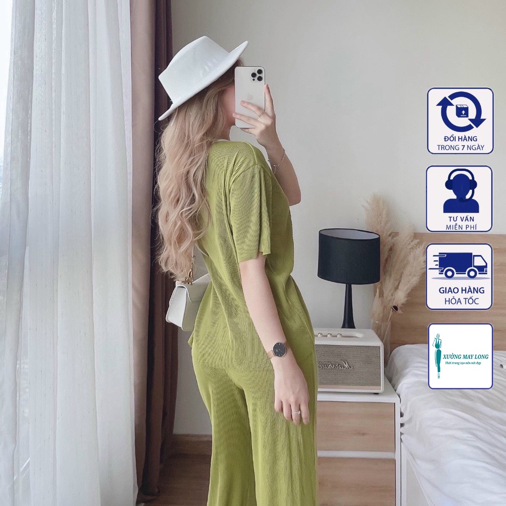 Set đồ nữ  chất thun gân Form rộng sét bộ thời trang thiết kế sang chảnh set bộ đồ 6 màu