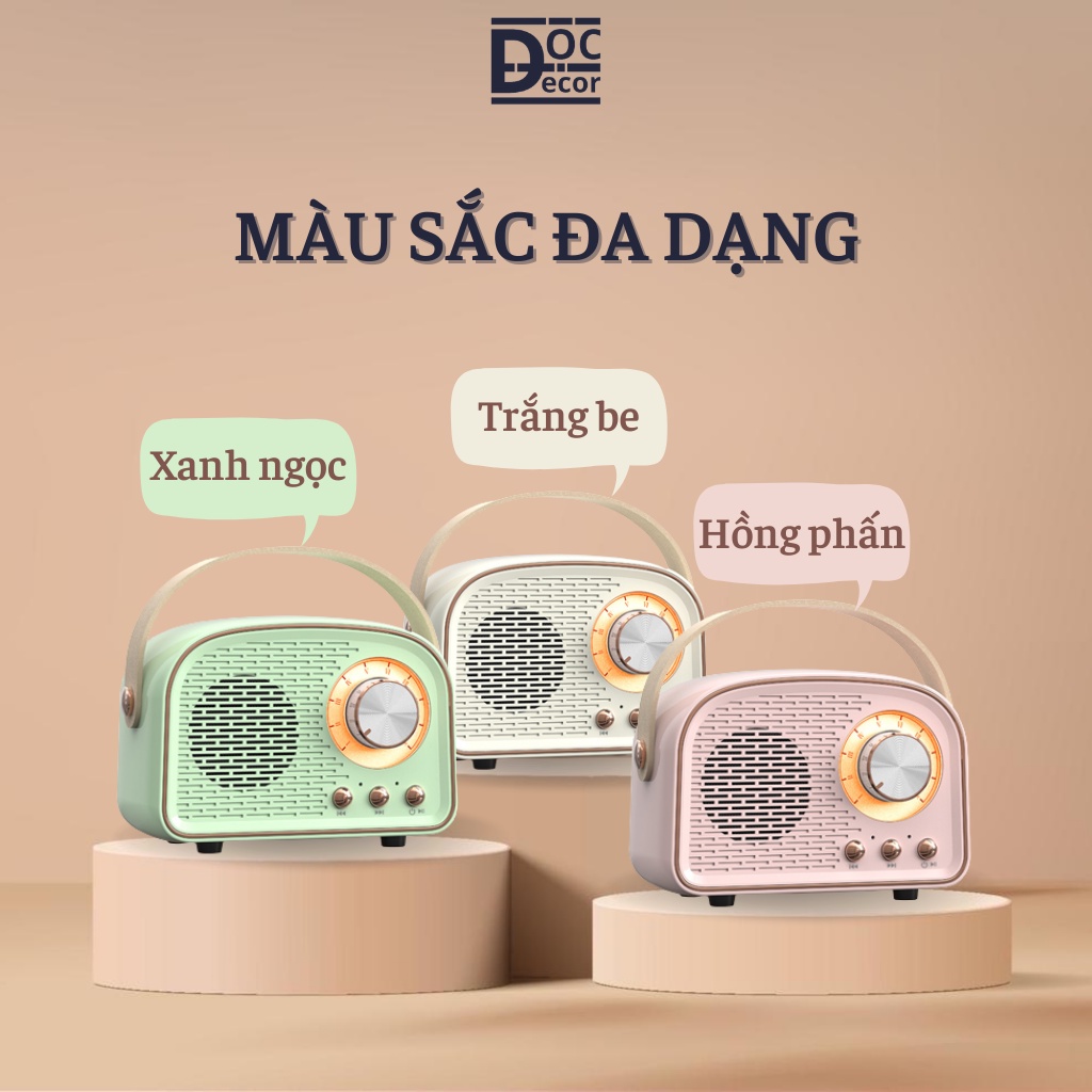 Loa Bluetooth mini DW21 Vintage Retro âm thanh 3D, Decor phòng ngủ, Quà tặng