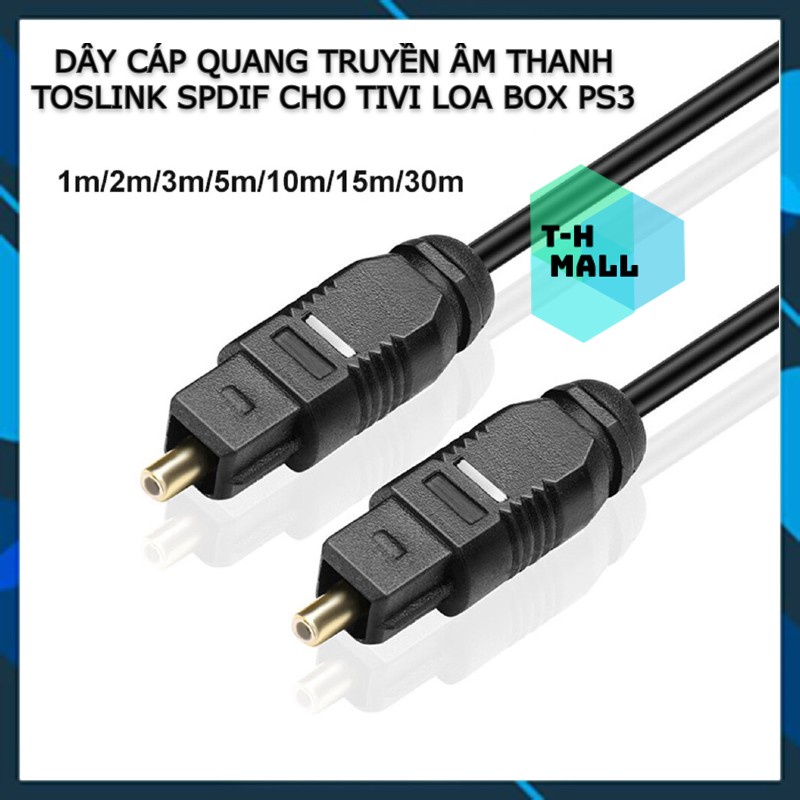 Cáp Âm Thanh Kỹ Thuật Số Quang Học SPDIF 1M 2M 3M 5M 10M Dây Toslink Cho Loa Tivi Xbox Blueray PS3