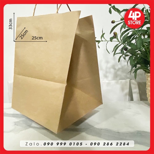 01 TÚI KRAFT 25X33X25CM - TÚI VUÔNG HÔNG TO