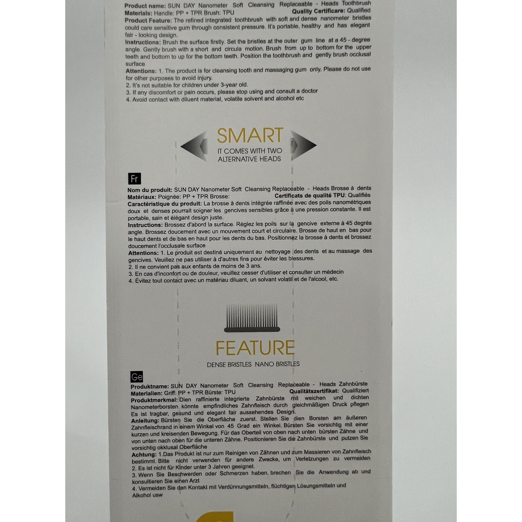 Bàn chải đánh răng cao cấp Vietsun Sunday - 3 đầu thay thế