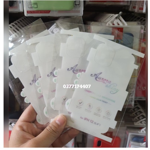 Miếng dán dẻo PPF trong suốt cho iPhone 12 Mini,12,12 Pro,12 Pro max tặng gạt dán