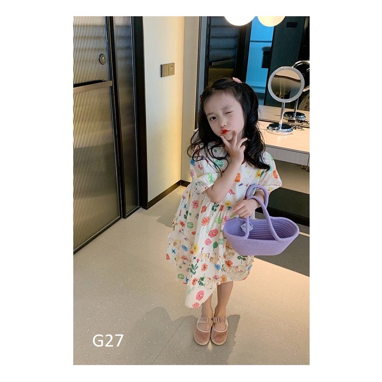 Váy hoa baby doll cực xinh cho bé gái 9-36kg nhí nhỡ đại G27