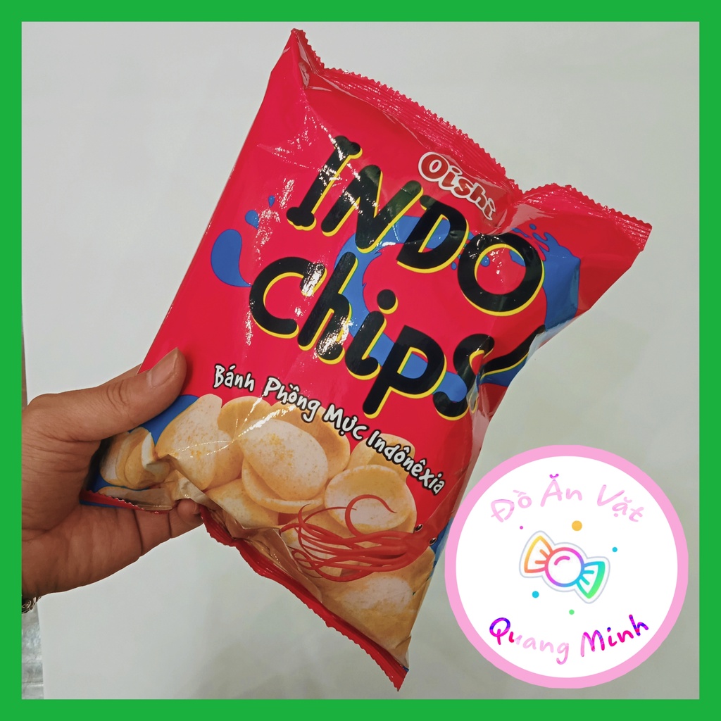 Bim bim Oishi Snack Indo Chips bánh phồng mực inđônêxia gói lớn 32 g giòn sụn thơm ngon,đồ ăn vặt cổng trường hot nhất
