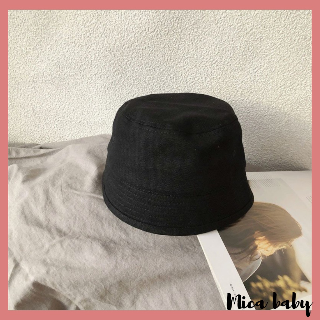 Mũ bucket trẻ em, mũ vành rộng màu trơn kiểu dáng Hàn Quốc đáng yêu cho bé MH224 Mica baby