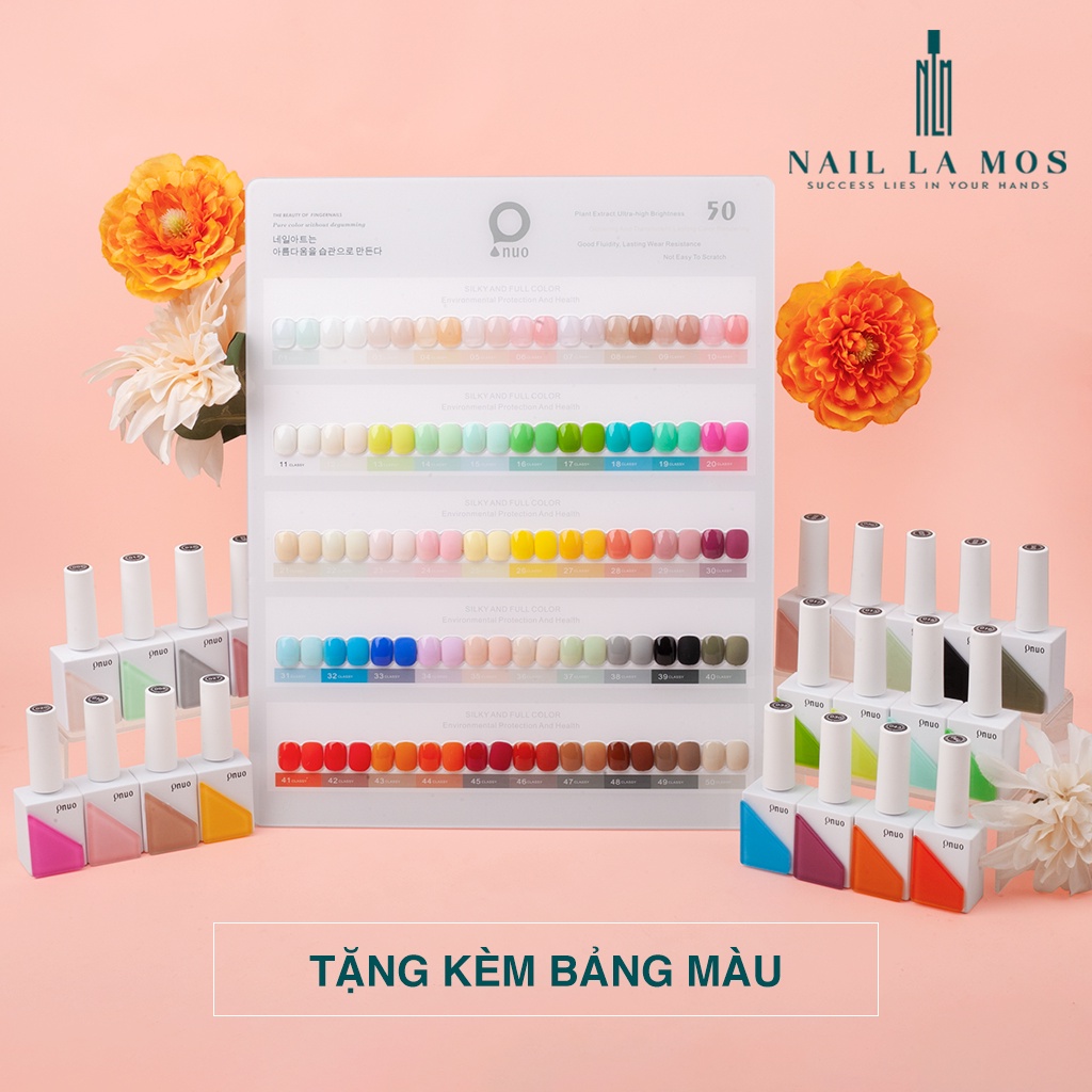 Set sơn gel Onuo chính hãng 50 màu nail - Bộ sơn móng tay Onuogel tone màu Hàn Quốc mix gel thạch (tặng kèm bảng màu)