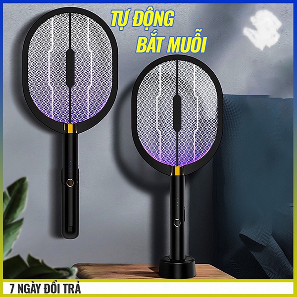 Vợt bắt muỗi thông minh 3 in 1 - Cộng nghệ mới (ánh sáng tím tự động hút muỗi, Sạc USB pin 1200mAh)