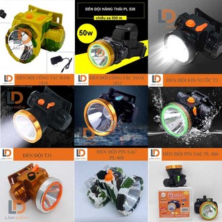 ĐÈN ĐỘI ĐẦU PIN SẠC CHÓA 50MM ĐẦY ĐỦ PHỤ KIỆN