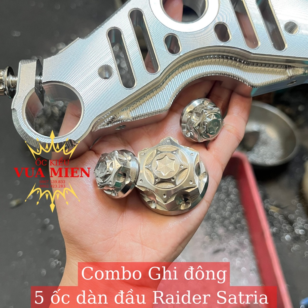 Combo ghi đông kèm 5 ốc dàn đầu Raider Satria