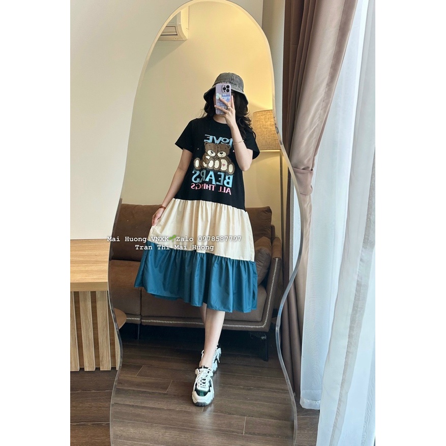 Đầm Bầu Tết Váy Bầu Mùa Hè In Hình Thiết Kế Xinh Xắn Sang Chảnh Chất Thun Cotton