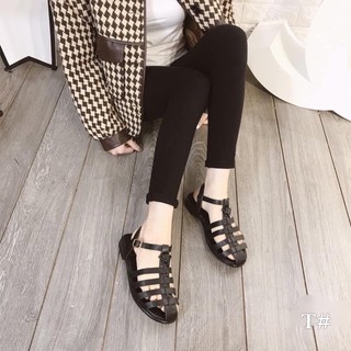 Sandal giọ vs tag đen đế bằng fullbox