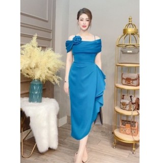 Váy đầm xếp ly nơ hở vai siêu xinh
