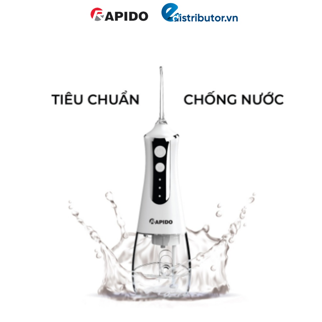 Tăm nước Rapido RWW/B-300/RWG150 - Bàn chải điện RST-15CW/WB [tặng kèm đầu tăm, bàn chải thay thế] - Hàng chính hãng