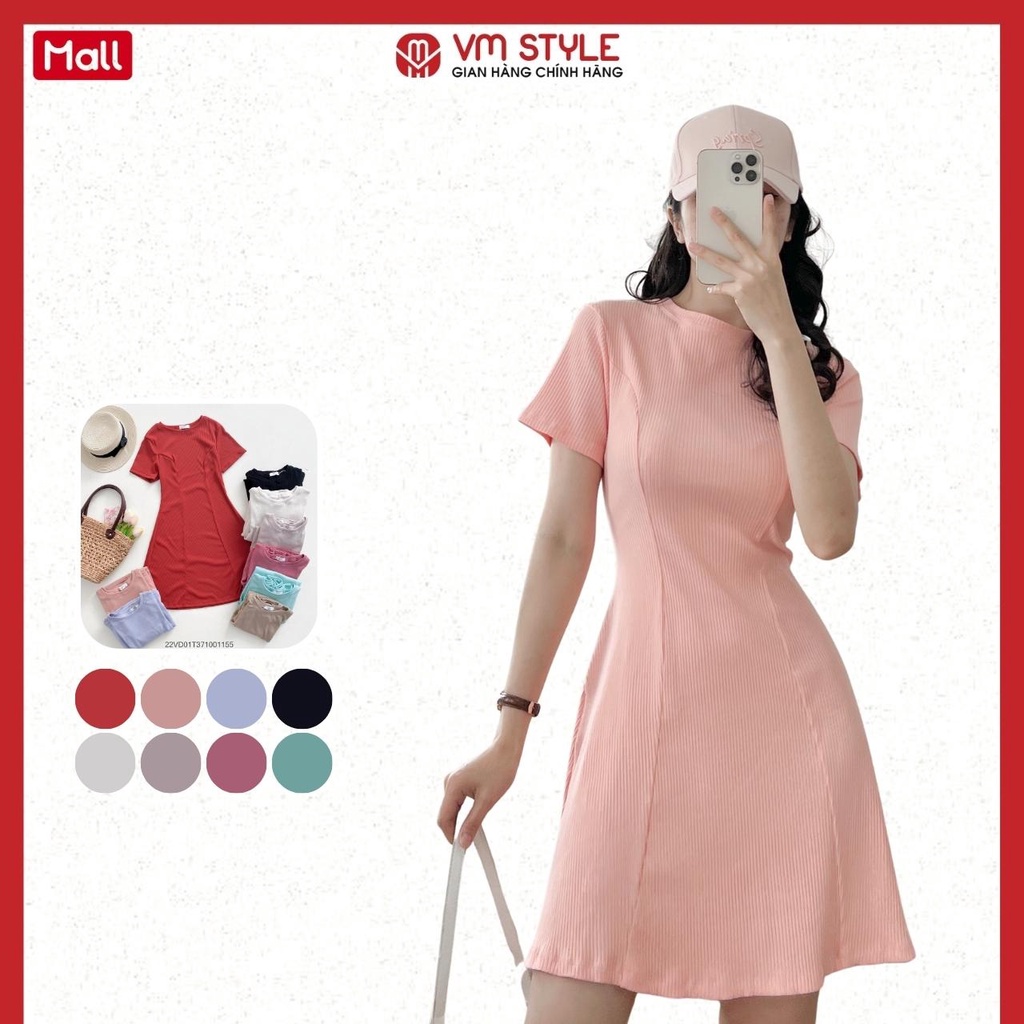 Đầm thun VMSTYLE dáng xòe ngắn tay cộc 20252 VDT00003