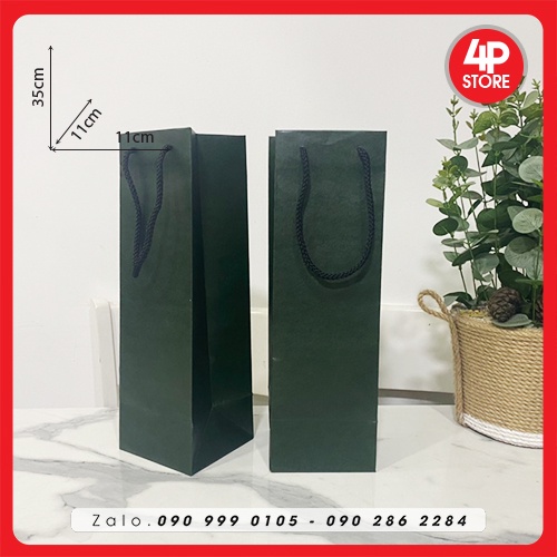 01 TÚI KRAFT 11x35x11CM - QUAI VẢI - TÚI ĐỨNG, DÀI