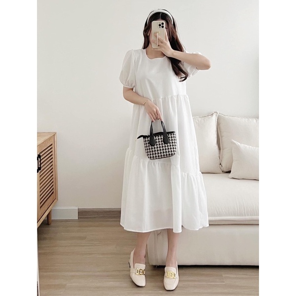 [Ảnh thật/Video] Váy Babydoll dáng dài xếp ly váy from rộng rãi