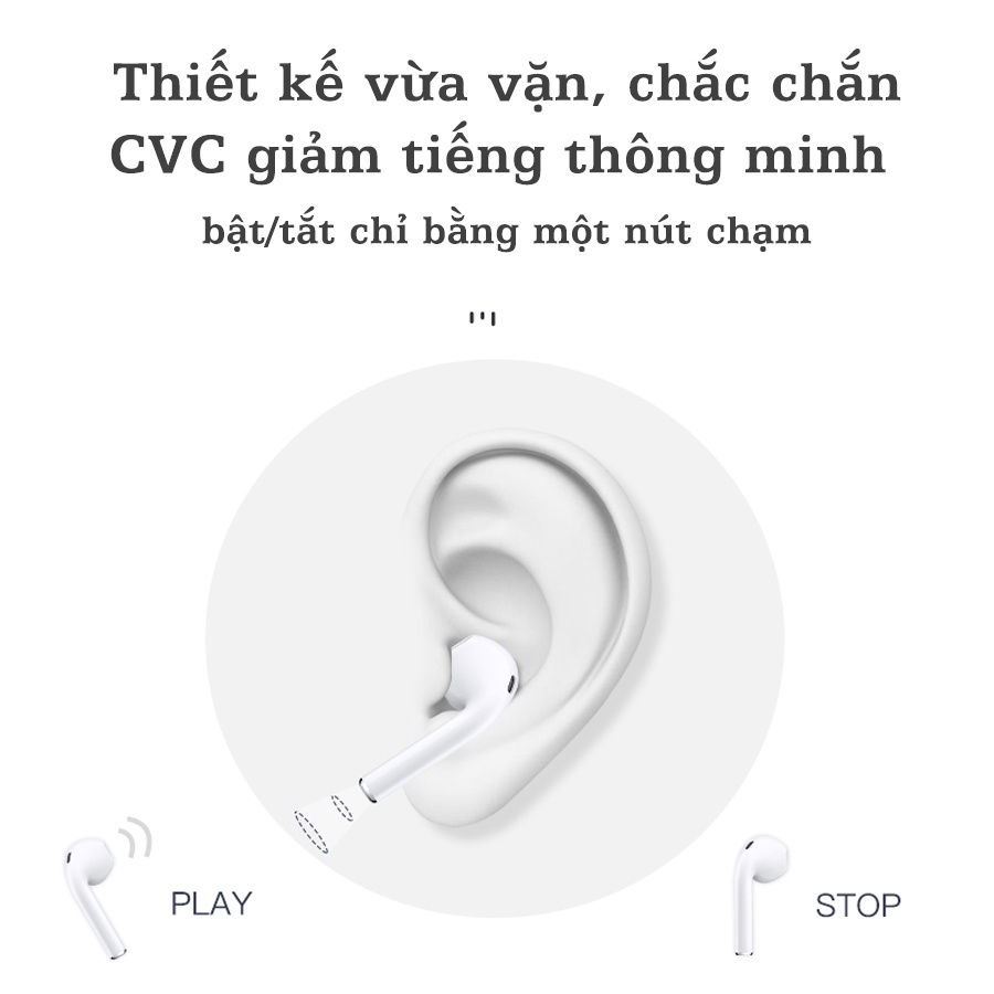 Tai Nghe Bluetooth Không Dây i12 TWS 5.0 Âm Thanh HIFI Hỗ Trợ Nhiều Dòng Máy- LC DESIGN