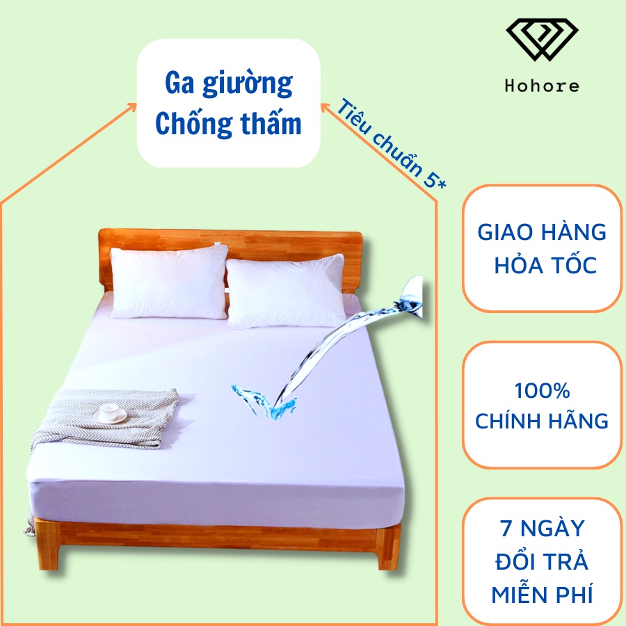 Ga giường chống thấm nước Riotex - drap bọc bảo vệ nệm vải cotton cán cao su non mềm mịn không hầm nóng khi sử dụng