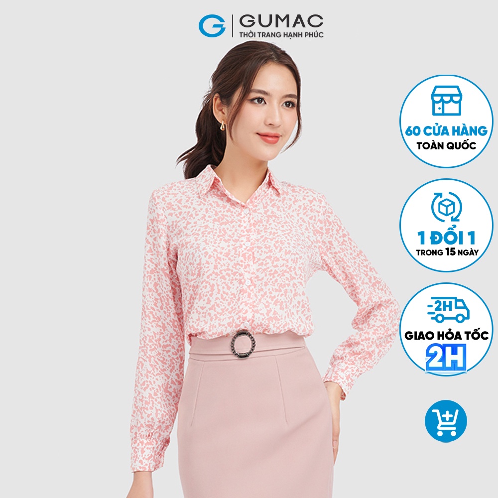 Áo sơ mi nữ họa tiết thời trang GUMAC nhiều màu AC09072